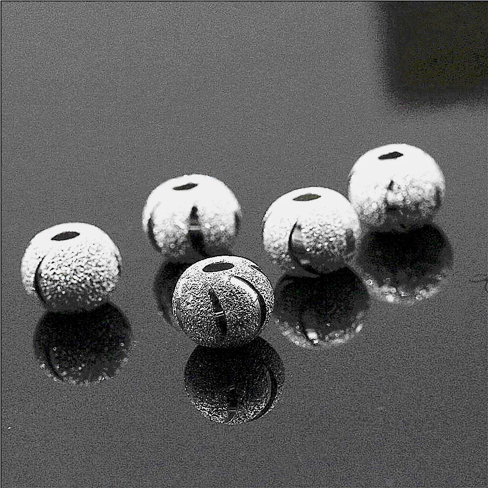 

10pcs 925 sterling silver frosted moon beads suitable for jewelry DIY handmade bead wild jewelry moon beads
