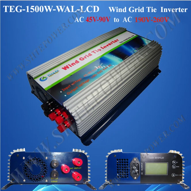 ROHS grid inverter 1500w for wind 190v 260v ac output 45v 90v ac input