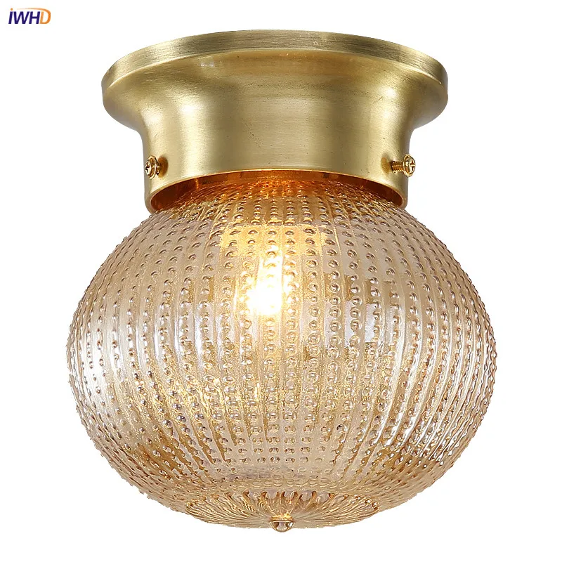  IWHD American Copper LED Ceiling Light Fixtures Kitchen Hallway Balcony Porch Modern Simple Ceiling - 32913536868