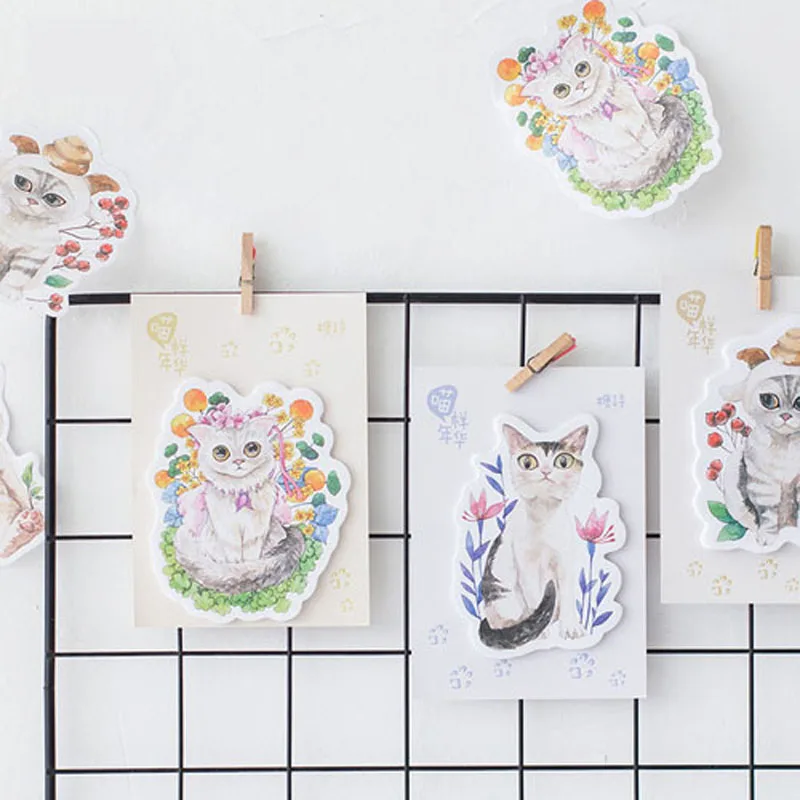 

Kawaii Grace Elegant Cat Memo Pad Message Planner Writing Sticky Notes Calendar DIY Craft Decor Sticker School Office Supply