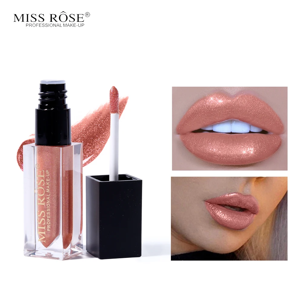 Miss Rose, 7 цветов, бриллиантовый кристалл, блеск для губ, высокий блестящий металлик, жидкая губная помада, макияж, увлажняющий блеск для губ