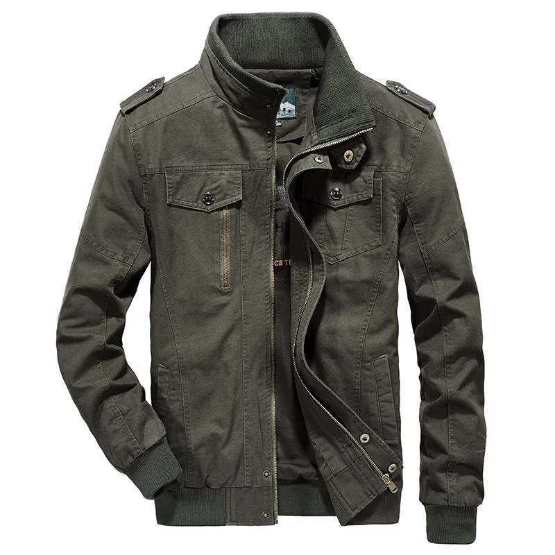 

2018 New Arrival Brand AFS JEEP Jacket Men Stand Collar Bomber Motorcycle Military Jacket Autumn Coats For Male Plus Size 5XL