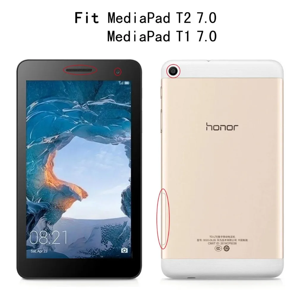 Флип чехол кожаный для Huawei MediaPad T2 T1 7 0 tablet 701U|cover for huawei mediapad|t1 701utable case |