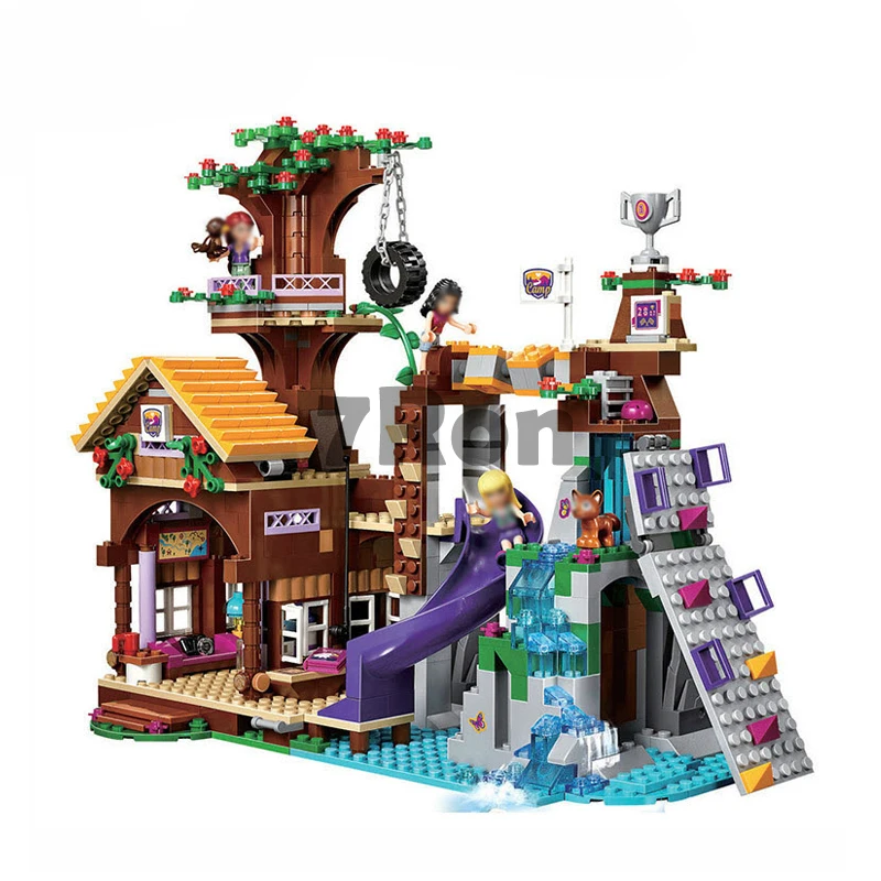 Цена Совместимость с Lego Friends 41122 Приключения лагерь Tree House 41122 Emma Mia Рисунок Модель BuildingToy хобби для детей