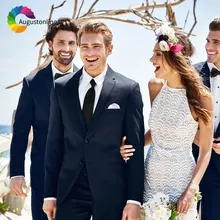Custom Made Navy Blue Men Suits for Wedding Suits Best Man Blazer Jacket 3Piece Pants Vest Groomsmen Suit Slim Fit Groom Tuxedos groom dress custom beige suit man best western wedding best man dress suit slim coat shorts vest vest go to groom