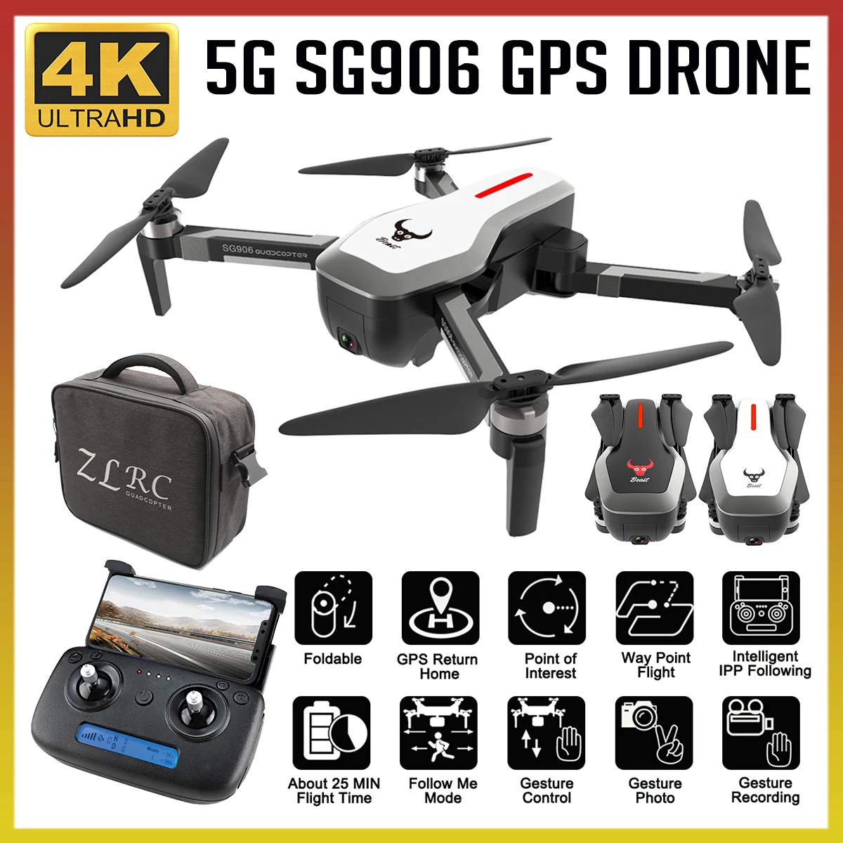 

SG906 mini drone GPS 5G WIFI FPV 4K Camera drone Brushless Selfie Foldable RC Drone drones with camera hd rc helicopter