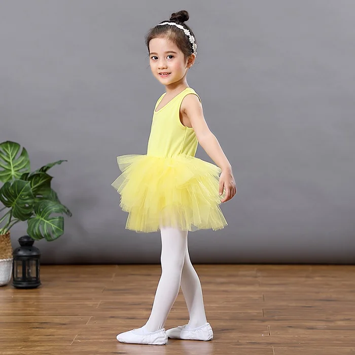 Модное балетное платье-пачка для девочек; осенний детский элегантный костюм принцессы выступлений на свадьбу; летняя детская одежда - Цвет: yellow1