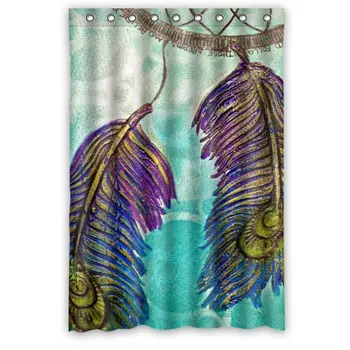 

48"(Width)x 72"(Height) Cheap Art Peacock Feathers Dream Catcher Waterproof Bathroom Shower Curtain,Bathroom decor