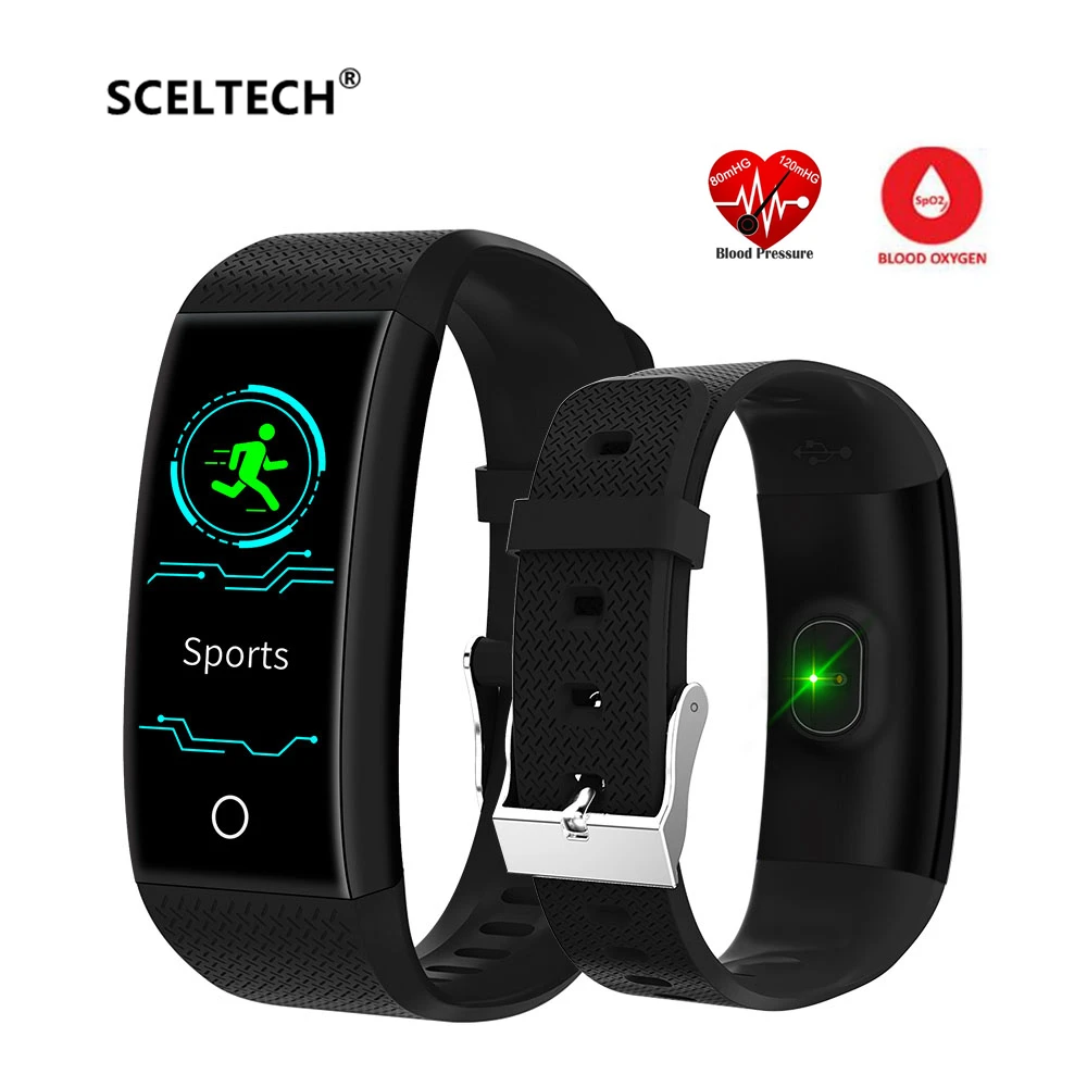 

SCELTECH QW18 Smart Wristband Blood Pressure Monitor Heart Rate Tracker Waterproof Smart Bracelet Smart Watch for Android iPhone