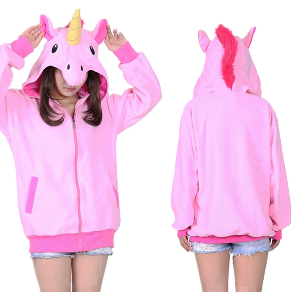 BONJEAN Wanita Hoodies Mode Kartun Unicorn Kaus Baju Olahraga Wanita BONJEAN Wanita Hoodies Mode Kartun Unicorn Kaus Baju Olahraga Wanita