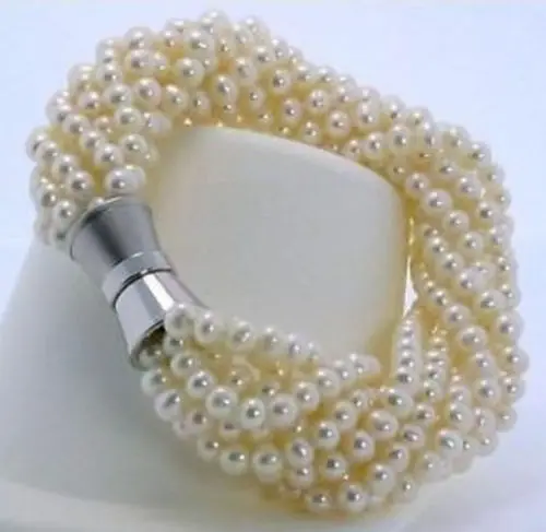 

shippingGENUINE AAA+ AKOYA white The small particles pearl bracelet 8 inch 5.25
