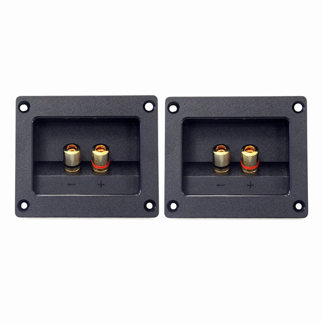 

2pcs DIY Home Car Stereo 2-way Speaker Box Terminal Round Square Spring Cup Connector Binding Post Banana jack and plugs Subwo