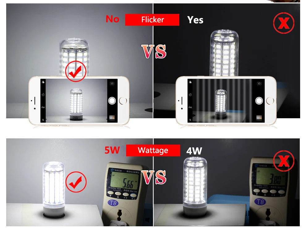 6 шт./лот светодиодный лампы E27 E14 светодиодный кукурузы лампа 220V SMD5730 89 светодиодный s белый/теплый белый свет без мерцания светодиодный светильник лампочка