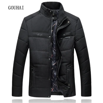 

L-7XL Men Parkas Hooded Mens Winter Jacket Patchwork Plus Size 2019 Fashion Man Coat Stand Collar Overcoats Male Top Quality