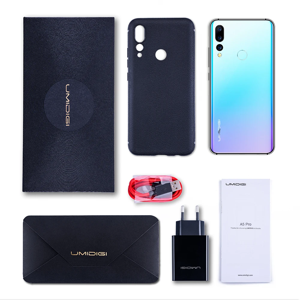 Мобильный телефон UMIDIGI A5 PRO Android 9,0, четыре ядра, 4 Гб ОЗУ, 32 ГБ, 6,3 дюйма, FHD+ 16 Мп, тройная камера, 4150 мА/ч, смартфон 4G Celular