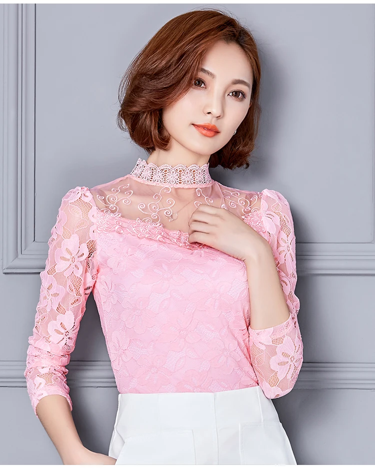 FREE SHIPPING 90s Mesh Lace Blouse OG0772