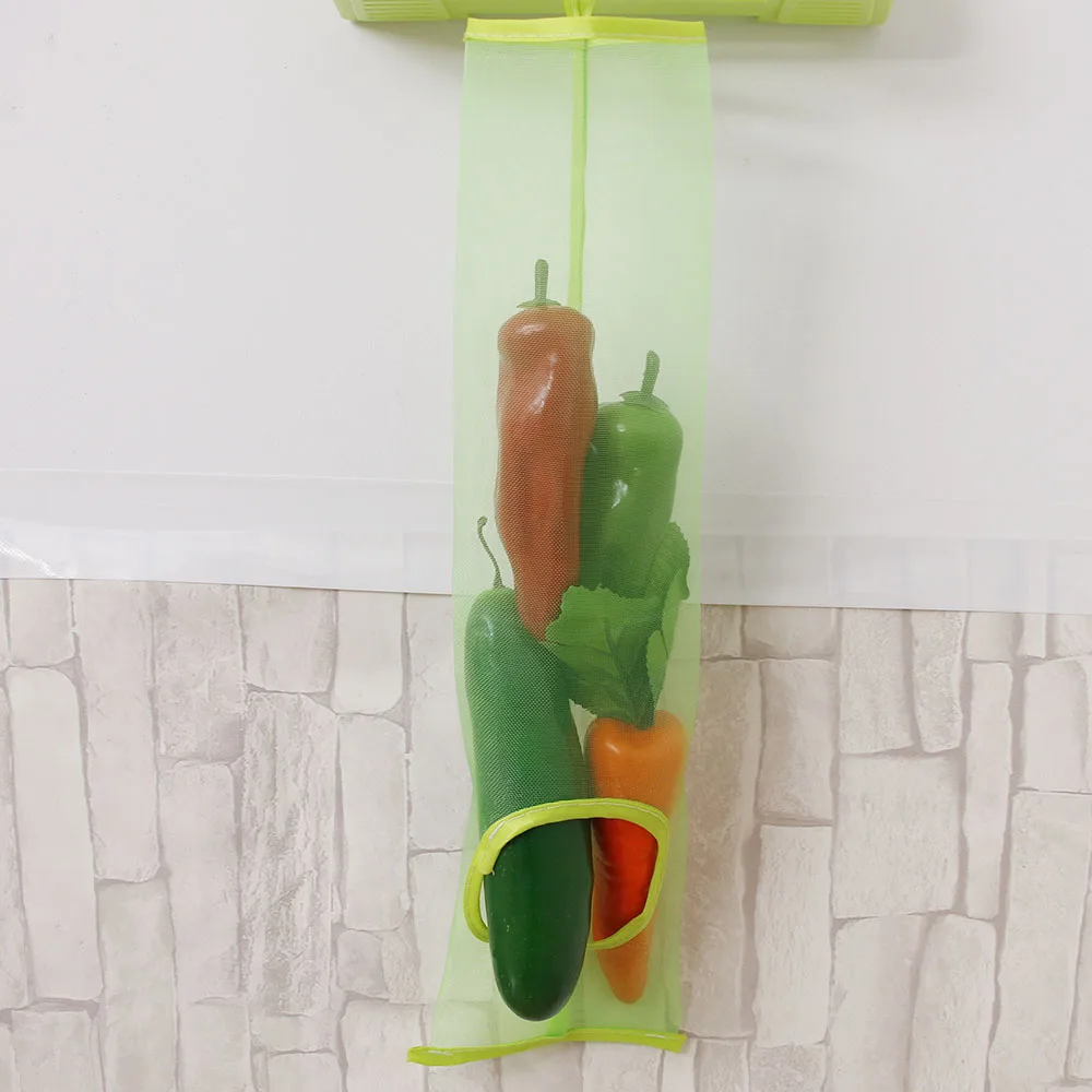 Vegetable Fruit Hanging Mesh Organizer Garlic Trash Bag Storage Holder