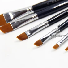 6 шт костюм Наклонный нож пиковая форма акриловая коричневый волос из нейлона масляная щетка короткая Березовая палочка Вода Мел Живопись принадлежности художественные Кисти