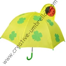 Детский зонт, детский зонт с героями мультфильмов-четырехлистный клевер, автоматическое открытие, 8 мм металлический вал и рифленые ребра, безопасные детские Зонты