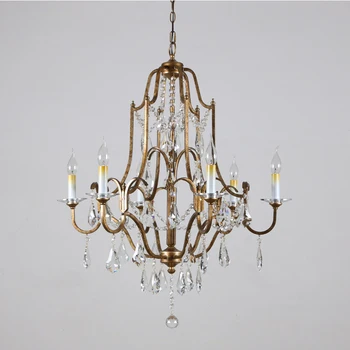 

Phube American Style Retro Chandelier Valentina 6-Light Oxidized Bronze Chandelier Crystal Chandelier Lustre Light Home Lighting