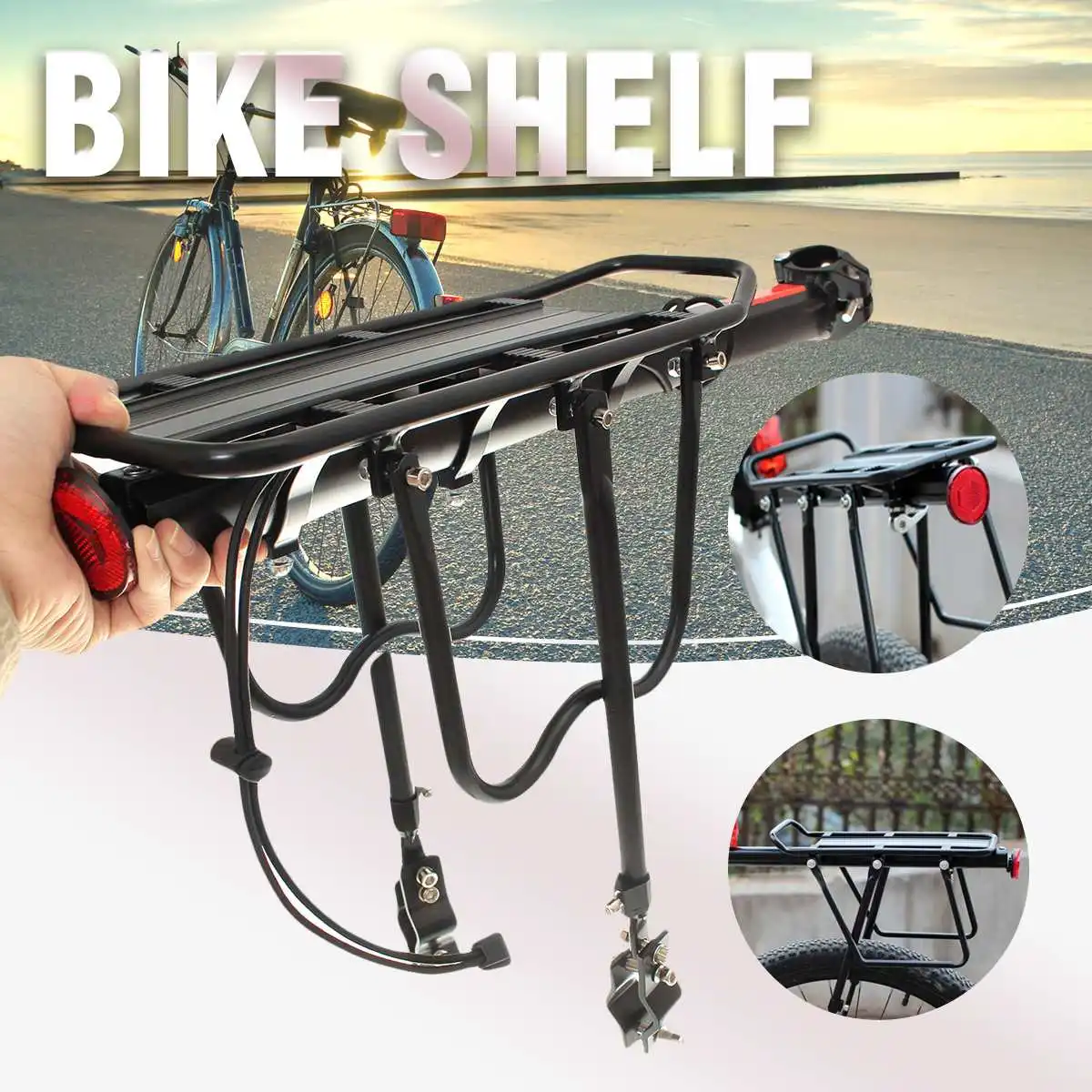 

Aluminum Alloy 60KG Bike Rack Luggage Rear Carrier Trunk for Bicycles MTB Bike Rear Shelf Cycling Bicycle Racks