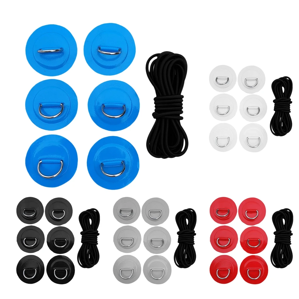 Kit de aparejo de cubierta D-Patch de PVC gris de 4 piezas para canoa Kit de aparejo de cubierta D-Patch de PVC gris de 4 piezas para canoa