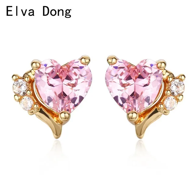 Mini Small Cute Pink Cz Love Heart Stud Earrings For Women Kids Mini Small Cute Pink Cz Love Heart Stud Earrings For Women Kids S Baby Child Piercing