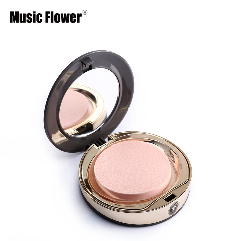 Music Flower брендовая гладкая Палетка прессованной пудры уход за кожей лица макияж кисть Maquiagem Batom, косметика, макияж, природное минеральное кожи отделка