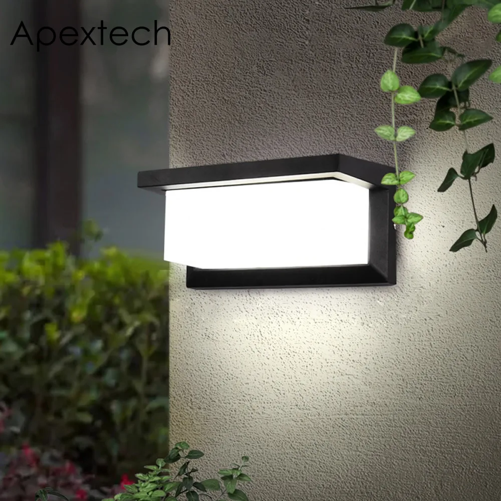 Apextech квадратный светодиодный настенный светильник 10 Вт IP65 водонепроницаемый наружный настенный светильник на крыше садовый светильник AC90-265V теплый/холодный белый