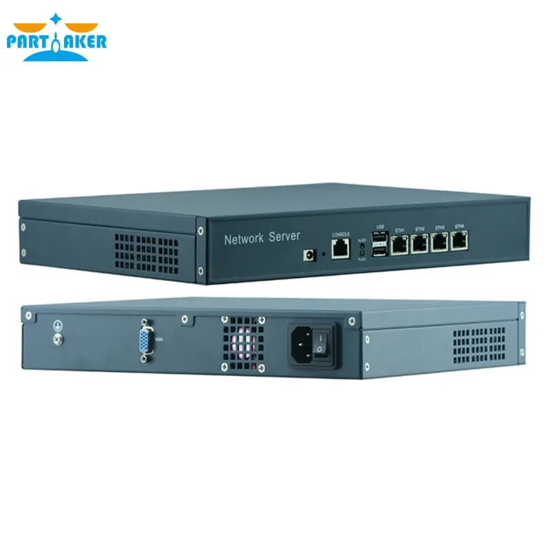 1U VPN брандмауэр прибор F2 для 4 LAN Поддержка процессора Intel Celeron J1900 Серверный