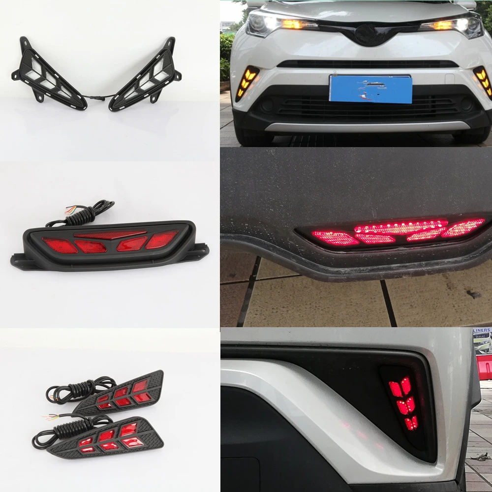 CSCSNL 1set LED Car DRL Daytime Running Lights Rear bumper ABS Fog Lamp