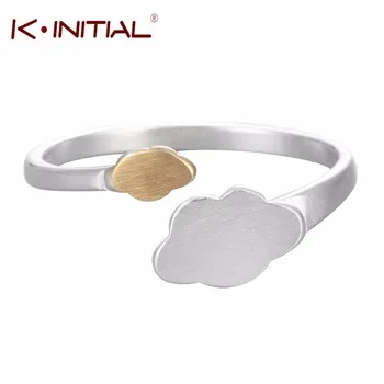 1Pcs Free Shipping New 925 Sterling Silver Geometric Clounds Rings Open Gold Clouds Ring For Girl Women Gift Fashion Jewelry