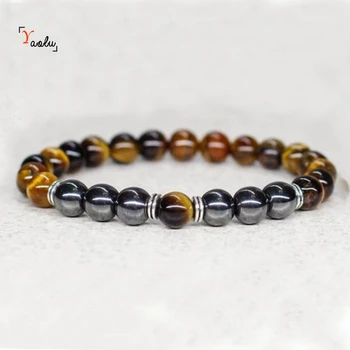 

12pcs/lot Viking bracelet Yoga good luck elastic bracelet gift for him gift for boyfriend Tiger eye Beaded bracelet