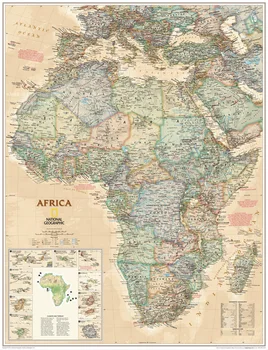 

Vintage Map of Africa, Wall Hanging Frameless Canvas Paintings/Maps for Home/Coffee Shop/Office Decoration
