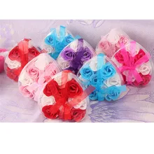 Новинка; Лидер продаж Романтический 9 шт. сердце Ароматические ванны тело в виде лепестков розы мыло Свадебные украшения подарок на день Святого Валентина#0329 a