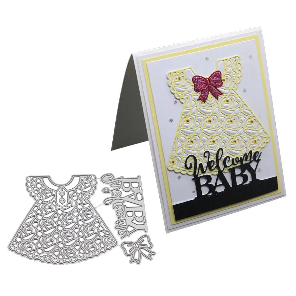 

DIY Welcome Baby Scrapbooking Carbon Steel Cutting Dies for Making Greeting Card