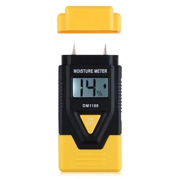 

3 in 1 Wood/ Building material Digital Moisture Meter, Sawn timber, Hardened materials and Ambient temperature (Yellow)