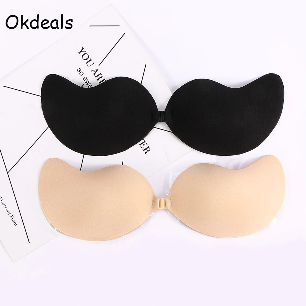 

1 PCS Silicone Self Adhesive Front Closure Deep-V Magic Push Up Strapless Invisible Bras Backless Sexy Bra High Quality