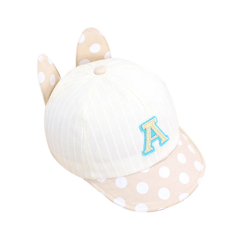 Rabbit Dot Baby Caps With Ears Cute Letter Baby Baseball Caps Boys Girls Sun Caps Striped Fashion Toddler Hat Baby Boys Clothing (12)