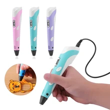Магия 3D принтер Pen Set ЖК-дисплей Дисплей 3D рисунок пером с мощным нитей ЕС Plug подарок на день рождения для детей
