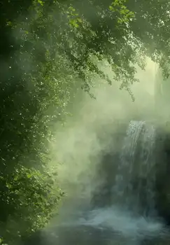 

waterfall forest green tree bokeh Backgrounds Vinyl cloth High quality Computer print wall backdrops