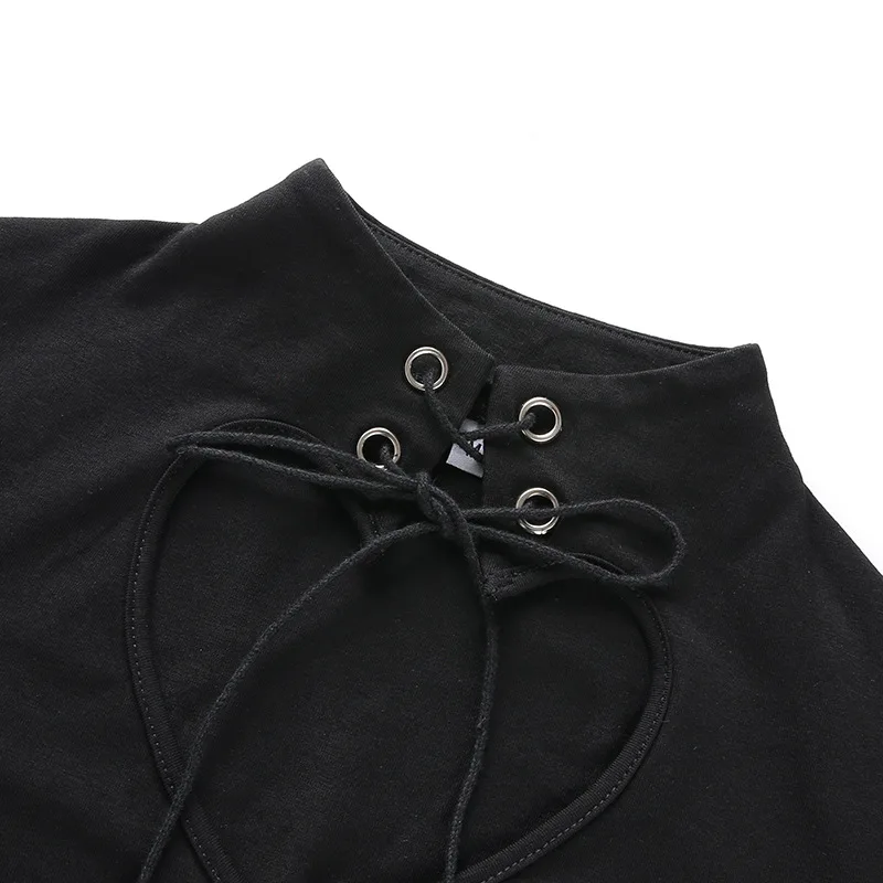 ArtSu Милая рубашка с сердечками, Kawaii, рубашка с длинным рукавом, Женская водолазка, укороченный топ, черная сексуальная Базовая рубашка, Camiseta Mujer, Корейская ASTS20612