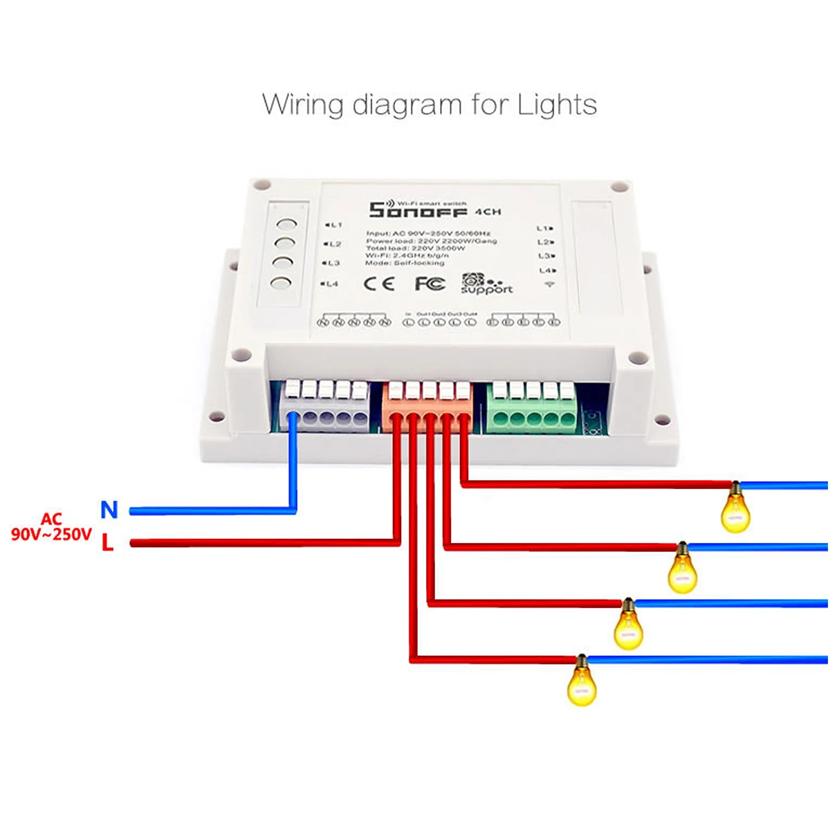 Sonoff 4CH R2 Pro R2 433 МГц банда RF беспроводной пульт дистанционного управления Умный дом Wifi модуль умный переключатель инчинг интерлок реле Alexa Google