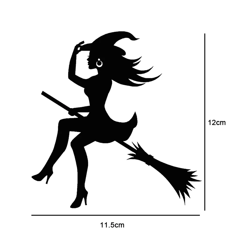 11.512CM Car Sticker Vinyl Sexy Witch On A Broomstick figure Decal Sticker On Car Funny 3D Stickers and Decals Car Styling (6)