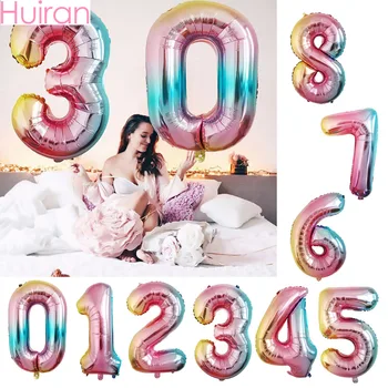 

Huiran Latex Number Balloon Birthday Party Decorations Adult Balloons birthday Happy Birthday Balloon Latex Helium Baloon balon