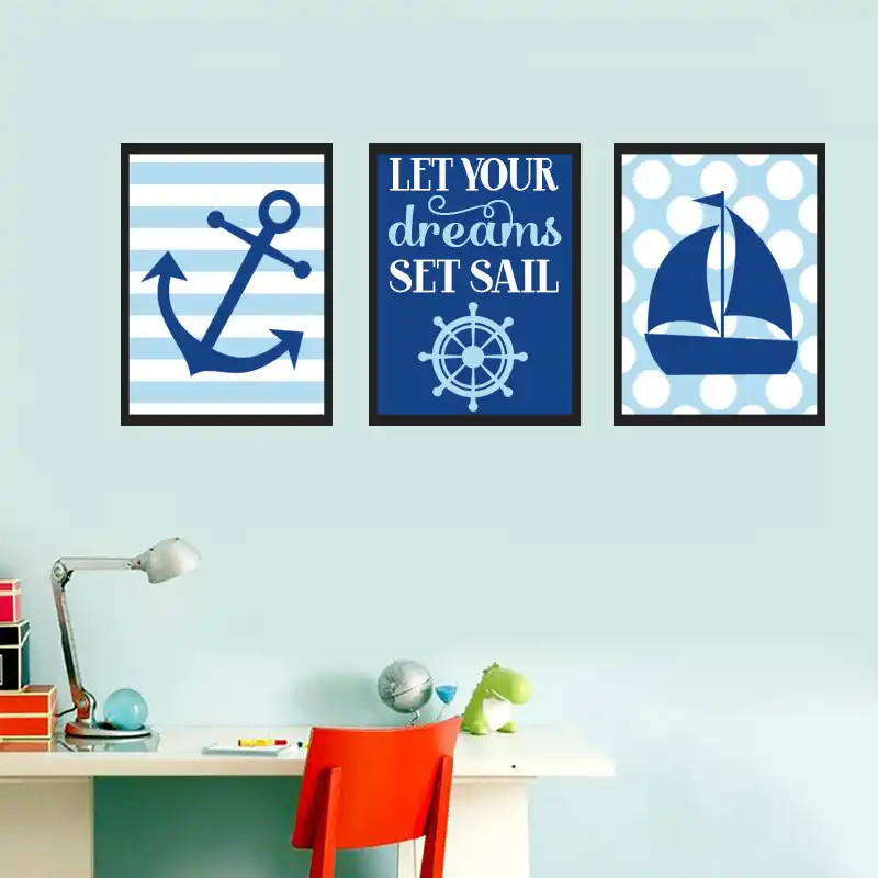 Navy Blue Nautical Sailboat Anchor Nursery Decor Canvas Painting Wall Art Poster Print Pictures For Kids Bedroom Home Navy Blue Nautical Sailboat Anchor Nursery Decor Canvas Painting Wall Art Poster Print Pictures For Kids Bedroom Home