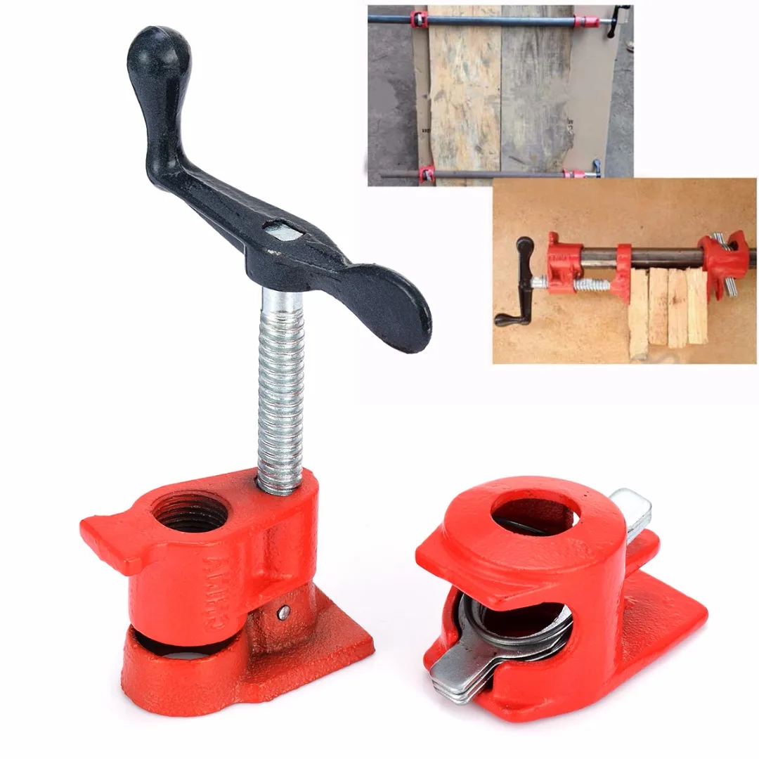 

1/2" Cast Iron Wood Gluing Pipe Clamp Clip Set High Strength Quick Release Woodworking Carpenter Hardware Tool Mayitr