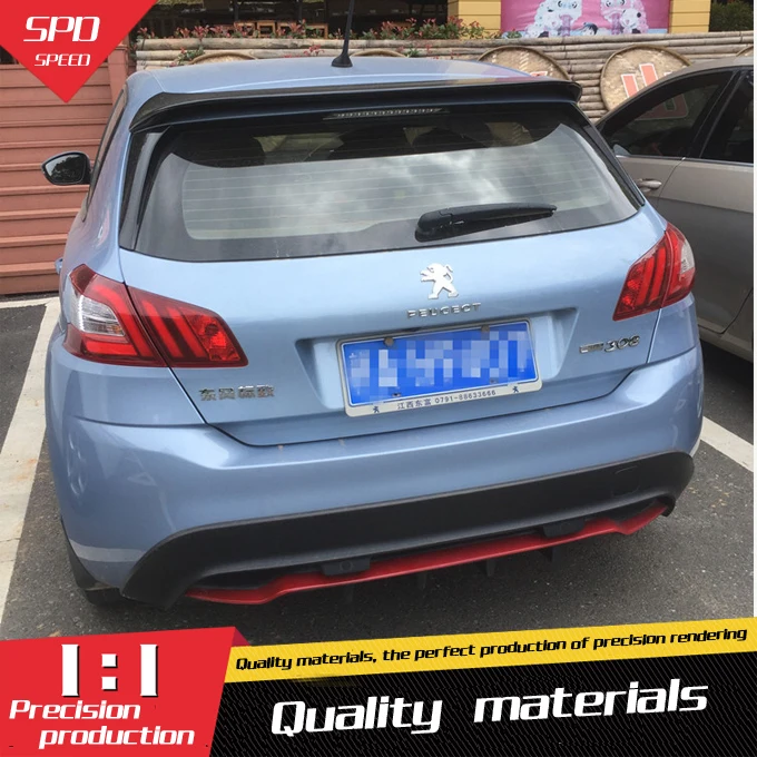 

For Peugeot 308S Spoiler High Quality ABS Material Car Rear Wing Primer Color Rear Spoiler For Peugeot 308S Spoiler 2014-2016