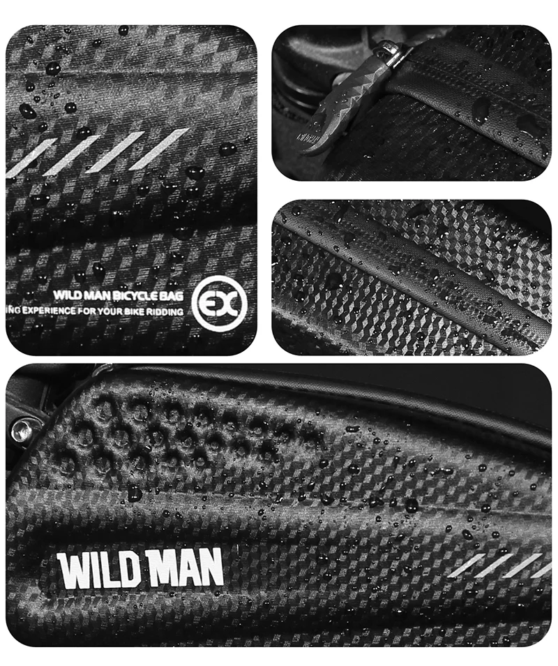 Сумка для велосипеда WILD MAN, верхняя трубка, непромокаемая Водонепроницаемая передняя рама, сумка, чехол для кабеля, углеродистая искусственная кожа, MTB дорожный велосипед, аксессуары