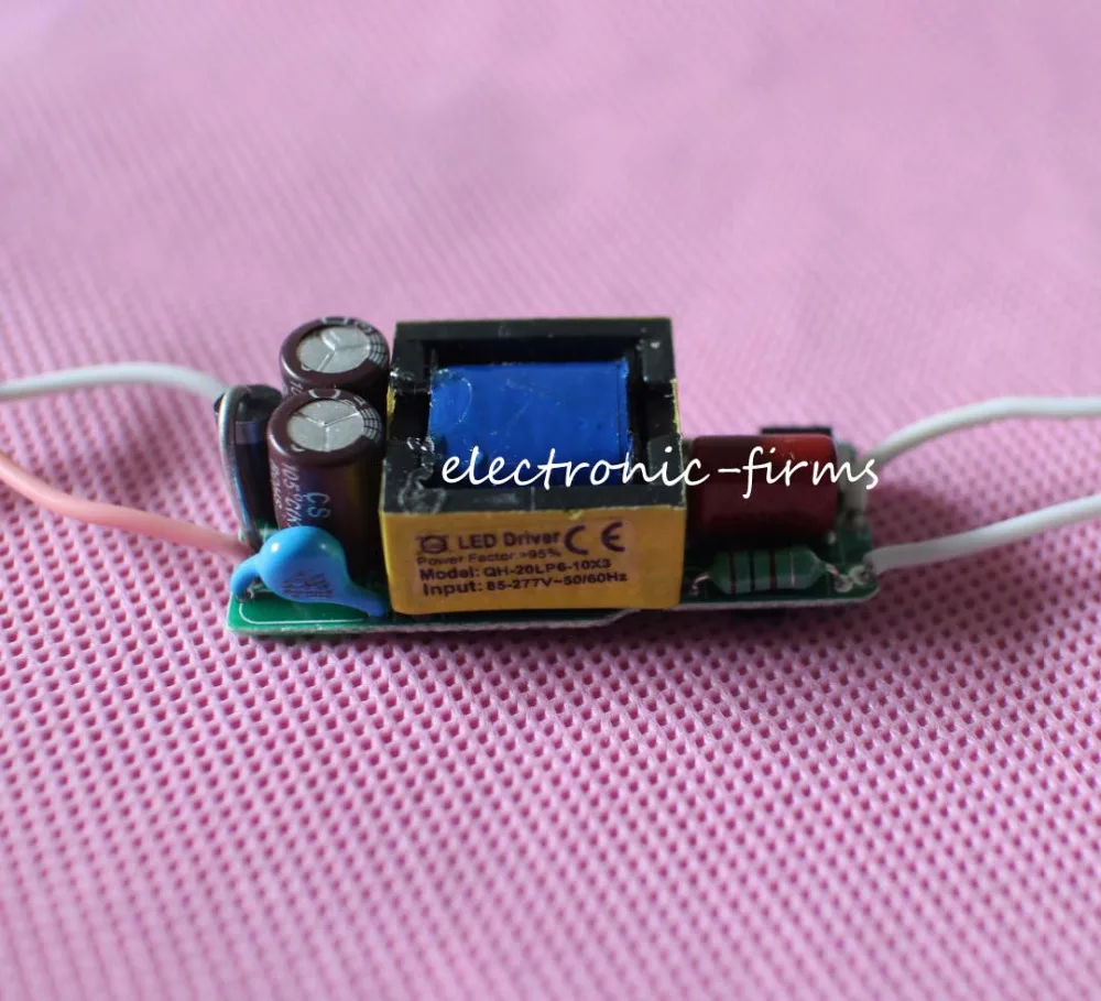 

free shipping 5pcs 6-10X 3W High Power LED Light led Driver Input 85-265V Output DC18-33V 600MA